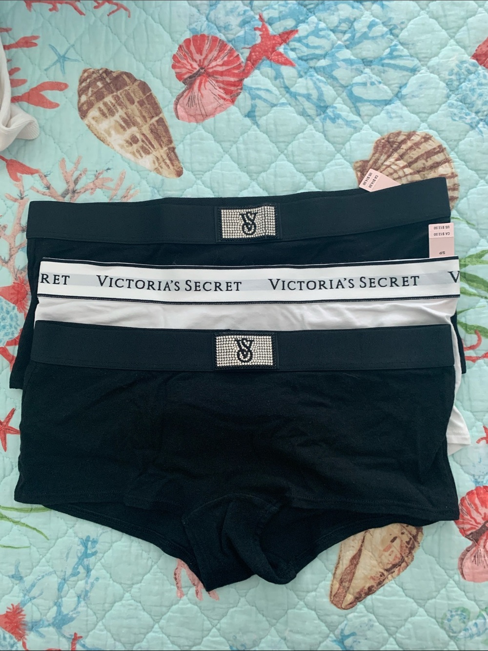 Victoria's Secret Black & White Boyshorts Trio